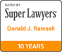Rated By | Super Lawyers | Donald J. Ramsell | 10 Years